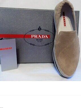 NEW Prada Women's Calzature Donna Scamosciato Desert Loafers Sz 10 US (40)